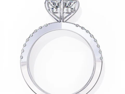 Printable 3D jewelry model of Solitaire Lady Ring with Diamond 3D Model