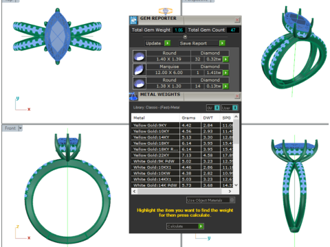 Printable 3D jewelry model of Solitaire Lady Ring with Diamond Model 3D