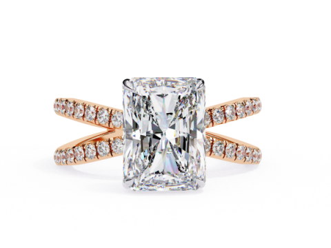 Printable 3D jewelry model of Solitaire Lady Ring with Diamond Modello 3D