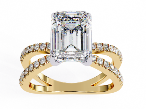 Printable 3D jewelry model of Solitaire Lady Ring with Diamond Modello 3D