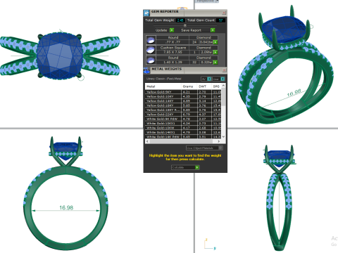 Printable 3D jewelry model of Solitaire Lady Ring with Diamond 3D मॉडल