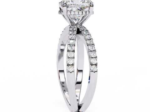 Printable 3D jewelry model of Solitaire Lady Ring with Diamond 3D मॉडल