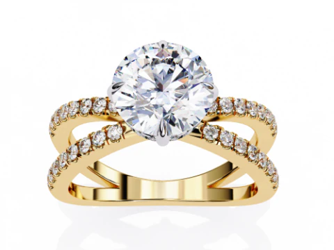 Printable 3D jewelry model of Solitaire Lady Ring with Diamond 3D Model