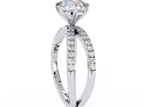 Printable 3D jewelry model of Solitaire Lady Ring with Diamond Modelo 3D