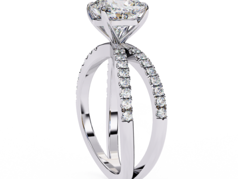 Printable 3D jewelry model of Solitaire Lady Ring with Diamond 3D Modell