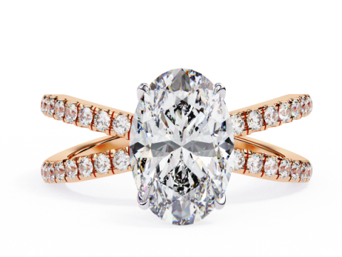 Printable 3D jewelry model of Solitaire Lady Ring with Diamond 3D Model