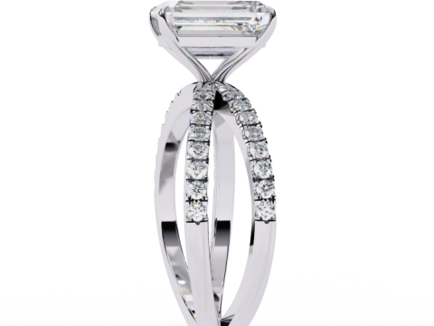 Printable 3D jewelry model of Solitaire Lady Ring with Diamond 3Dモデル