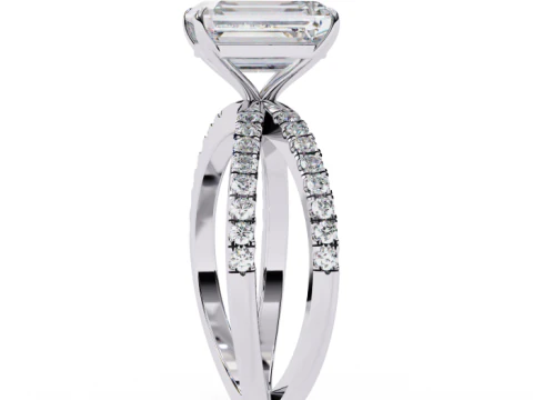 Printable 3D jewelry model of Solitaire Lady Ring with Diamond 3D Model