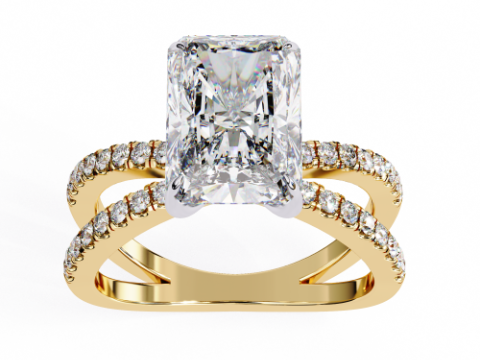 Printable 3D jewelry model of Solitaire Lady Ring with Diamond Modelo 3D