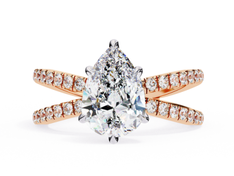 Printable 3D jewelry model of Solitaire Lady Ring with Diamond Modelo 3D