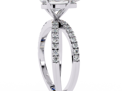 Printable 3D jewelry model of Solitaire Lady Ring with Diamond Modelo 3D