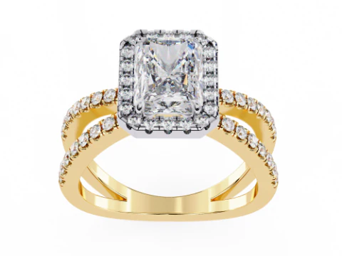 Printable 3D jewelry model of Solitaire Lady Ring with Diamond 3D Model