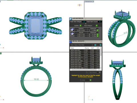 Printable 3D jewelry model of Solitaire Lady Ring with Diamond 3D Model