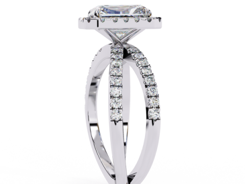 Printable 3D jewelry model of Solitaire Lady Ring with Diamond Modelo 3D