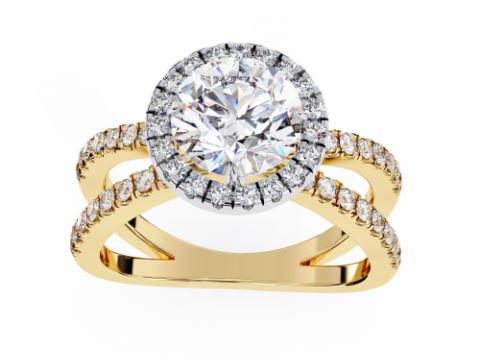 Printable 3D jewelry model of Solitaire Lady Ring with Diamond Model 3D