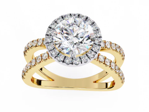 다이아몬드가 포함된 Solitaire Lady Ring의 인쇄 가능한 3D 주얼리 모델 3D 모델