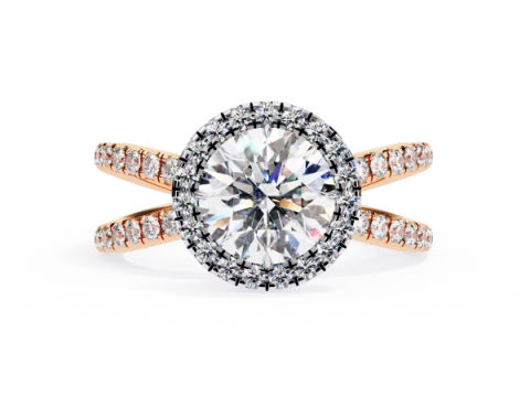 Printable 3D jewelry model of Solitaire Lady Ring with Diamond Modèle 3D