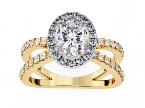 Printable 3D jewelry model of Solitaire Lady Ring with Diamond Modelo 3D