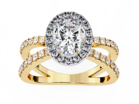 다이아몬드가 포함된 Solitaire Lady Ring의 인쇄 가능한 3D 주얼리 모델 3D 모델