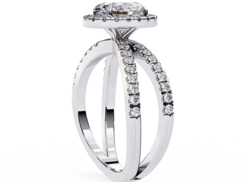 Printable 3D jewelry model of Solitaire Lady Ring with Diamond 3D Модель