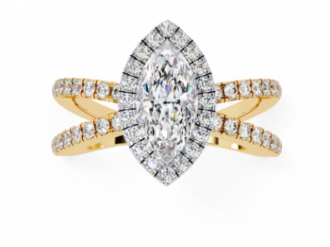 Printable 3D jewelry model of Solitaire Lady Ring with Diamond Modelo 3D