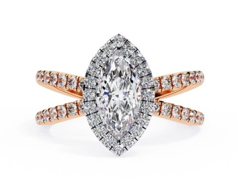 Printable 3D jewelry model of Solitaire Lady Ring with Diamond Modelo 3D