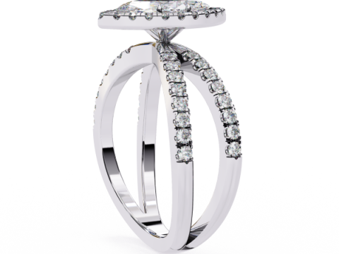 Printable 3D jewelry model of Solitaire Lady Ring with Diamond Modelo 3D