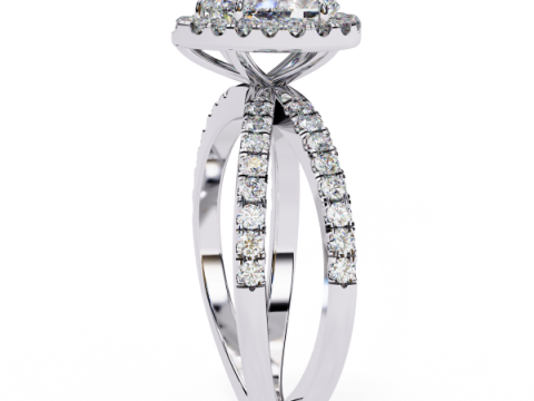 Printable 3D jewelry model of Solitaire Lady Ring with Diamond 3D Модель