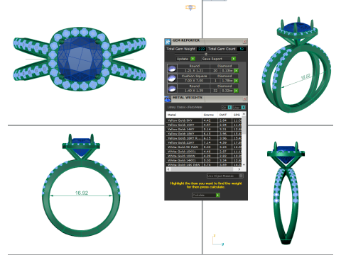 Printable 3D jewelry model of Solitaire Lady Ring with Diamond 3D 模型