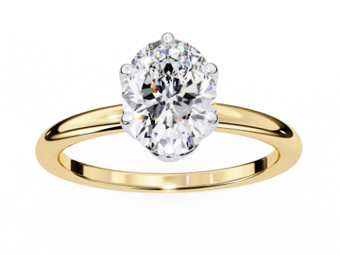 Printable 3D jewelry model of Solitaire Lady Ring with Diamond Modelo 3D