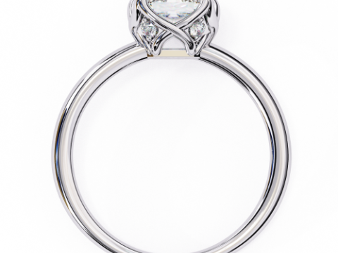 Printable 3D jewelry model of Solitaire Lady Ring with Diamond 3D Modell