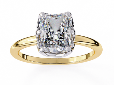 Printable 3D jewelry model of Solitaire Lady Ring with Diamond Model 3D