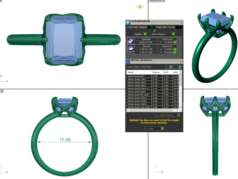 Printable 3D jewelry model of Solitaire Lady Ring with Diamond Modelo 3D