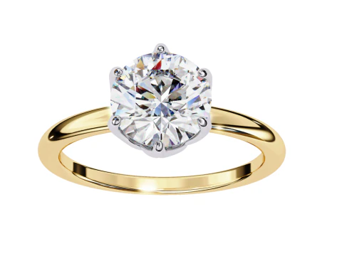 Model perhiasan 3D yang dapat dicetak dari Solitaire Lady Ring dengan Berlian Model 3D