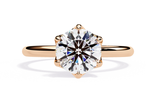 Printable 3D jewelry model of Solitaire Lady Ring with Diamond Modelo 3D