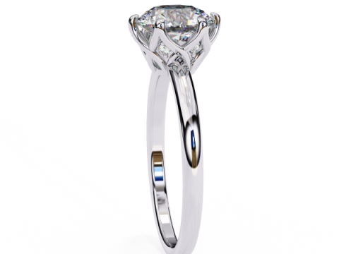 Printable 3D jewelry model of Solitaire Lady Ring with Diamond Modelo 3D