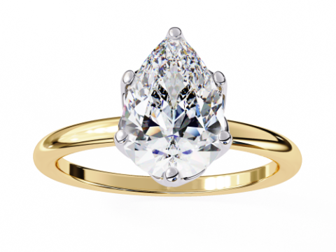 Printable 3D jewelry model of Solitaire Lady Ring with Diamond Model 3D