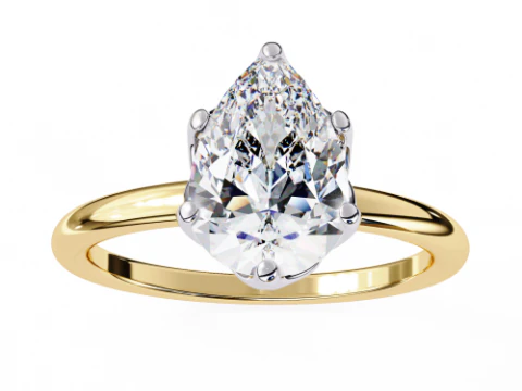 다이아몬드가 포함된 Solitaire Lady Ring의 인쇄 가능한 3D 주얼리 모델 3D 모델