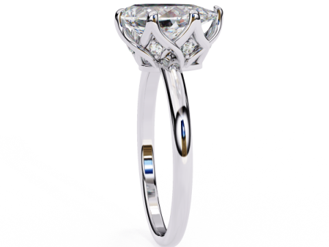 Printable 3D jewelry model of Solitaire Lady Ring with Diamond Model 3D