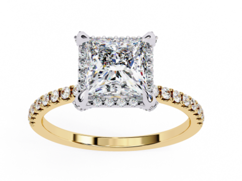 Printable 3D jewelry model of Solitaire Lady Ring with Diamond Modelo 3D