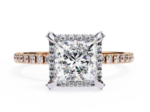 다이아몬드가 포함된 Solitaire Lady Ring의 인쇄 가능한 3D 주얼리 모델 3D 모델