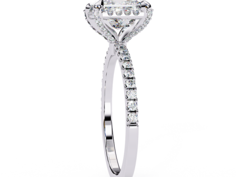 다이아몬드가 포함된 Solitaire Lady Ring의 인쇄 가능한 3D 주얼리 모델 3D 모델