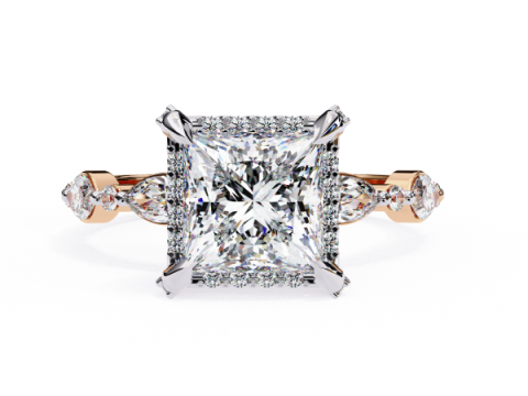 Printable 3D jewelry model of Solitaire Lady Ring with Diamond Modelo 3D