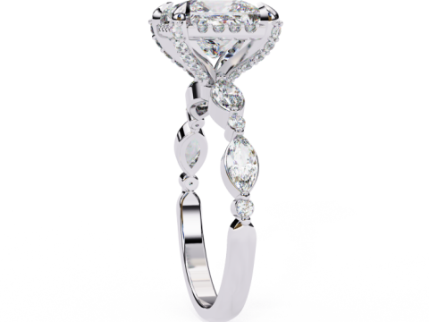 Printable 3D jewelry model of Solitaire Lady Ring with Diamond Modelo 3D