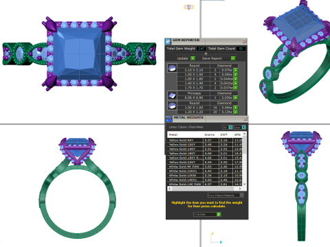 Printable 3D jewelry model of Solitaire Lady Ring with Diamond 3D 모델