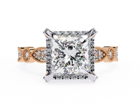 Printable 3D jewelry model of Solitaire Lady Ring with Diamond 3D 모델