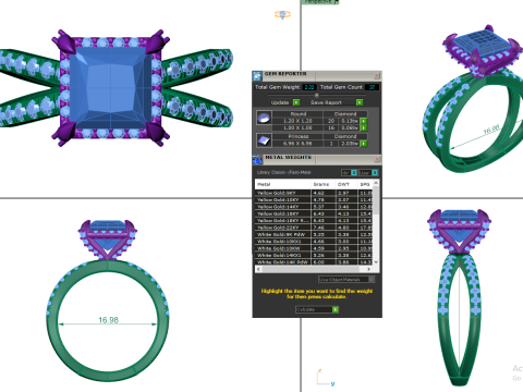 Printable 3D jewelry model of Solitaire Lady Ring with Diamond Modelo 3D