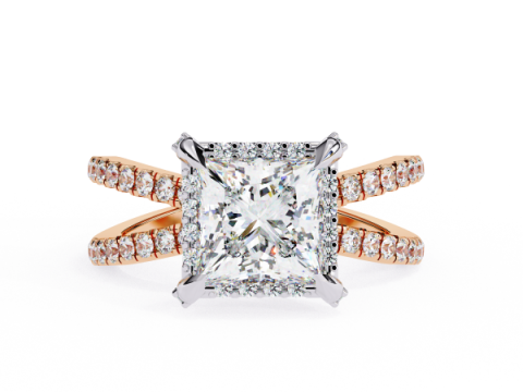 Printable 3D jewelry model of Solitaire Lady Ring with Diamond Modelo 3D