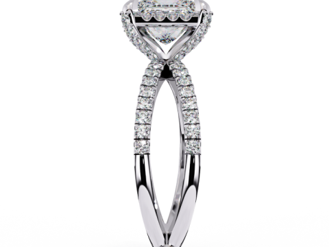 Printable 3D jewelry model of Solitaire Lady Ring with Diamond Modelo 3D
