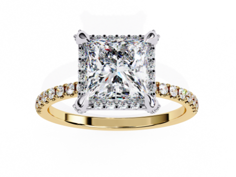 Printable 3D jewelry model of Solitaire Lady Ring with Diamond Modelo 3D
